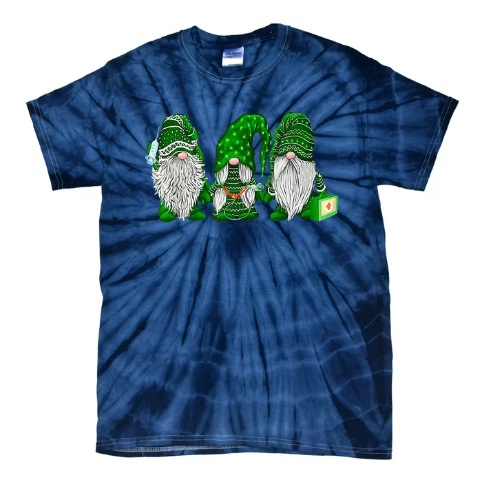 Funny Nurse Gnomes St Patrick's Day Tee Nursing Lover Tie-Dye T-Shirt