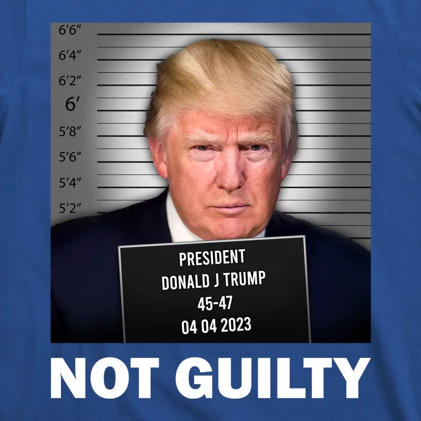 Funny Not Guilty Donald Trump Mug Shot T-Shirt