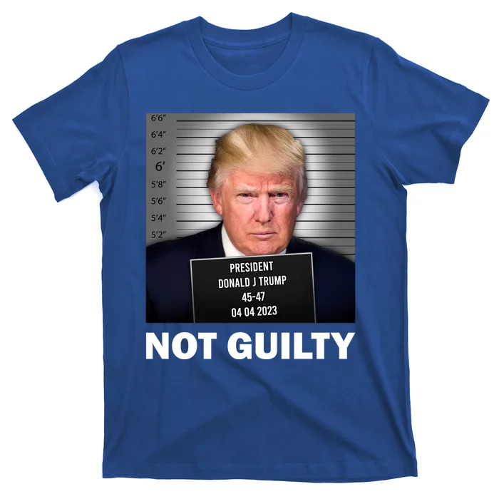 Funny Not Guilty Donald Trump Mug Shot T-Shirt