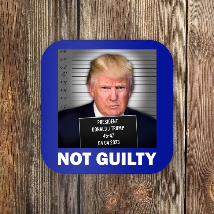 Funny Not Guilty Donald Trump Mug Shot Coaster