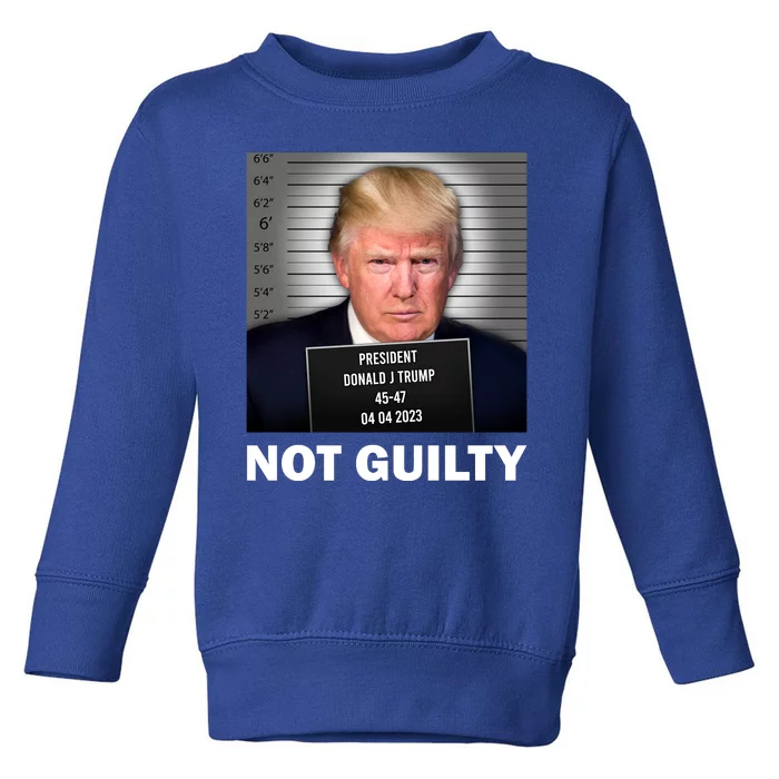 Funny Not Guilty Donald Trump Mug Shot Toddler Sweatshirt