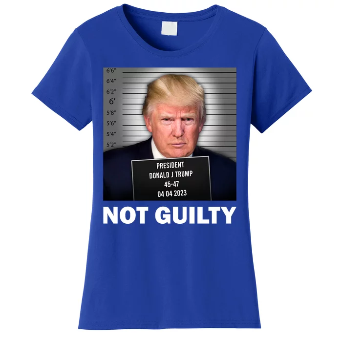 Funny Not Guilty Donald Trump Mug Shot Women's T-Shirt