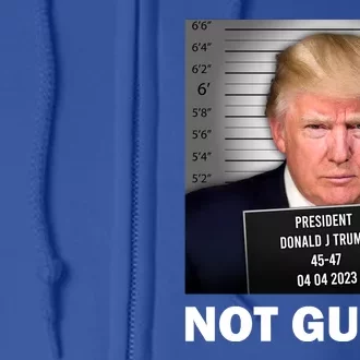 Funny Not Guilty Donald Trump Mug Shot Full Zip Hoodie