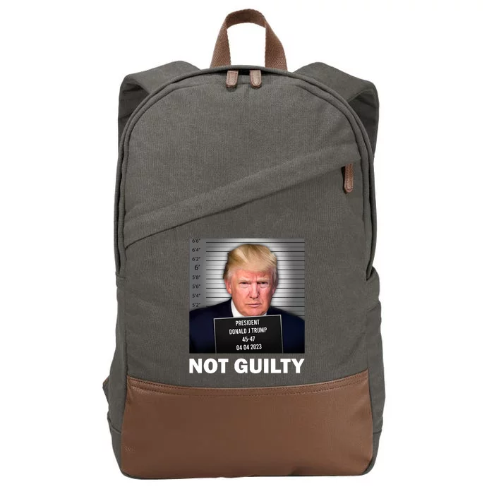 Funny Not Guilty Donald Trump Mug Shot Cotton Canvas Backpack