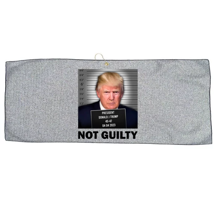 Funny Not Guilty Donald Trump Mug Shot Large Microfiber Waffle Golf Towel