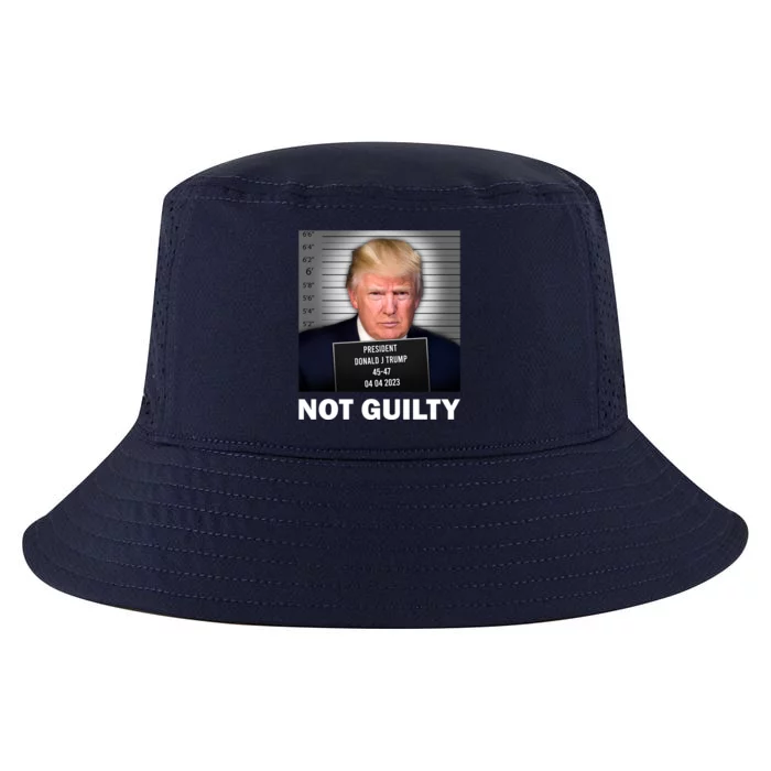 Funny Not Guilty Donald Trump Mug Shot Cool Comfort Performance Bucket Hat