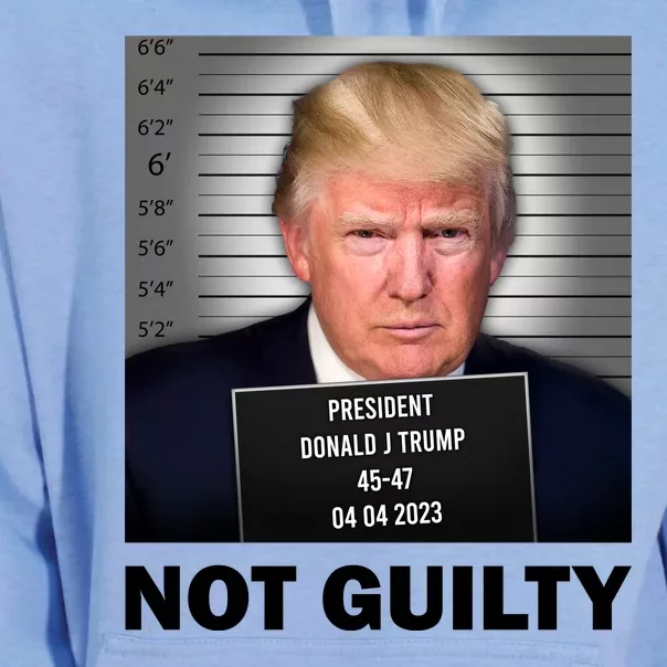 Funny Not Guilty Donald Trump Mug Shot Unisex Surf Hoodie