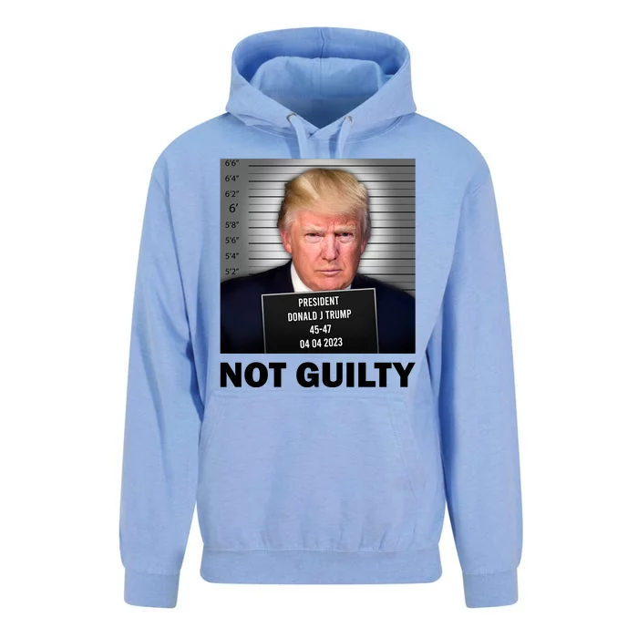 Funny Not Guilty Donald Trump Mug Shot Unisex Surf Hoodie