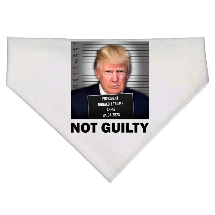 Funny Not Guilty Donald Trump Mug Shot USA-Made Doggie Bandana