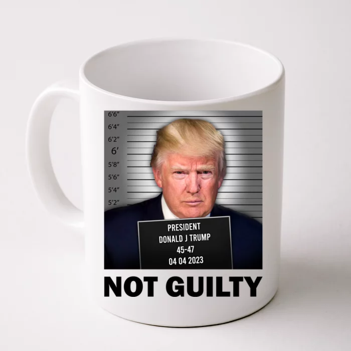 TeeShirtPalace | Funny Not Guilty Donald Trump Mug Shot Front & Back Coffee  Mug