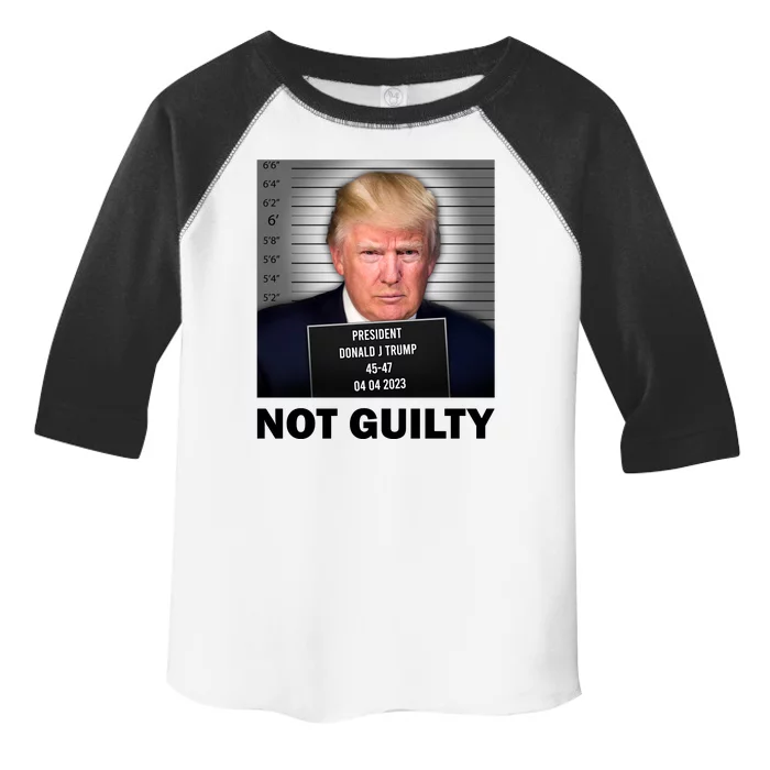 Funny Not Guilty Donald Trump Mug Shot Toddler Fine Jersey T-Shirt