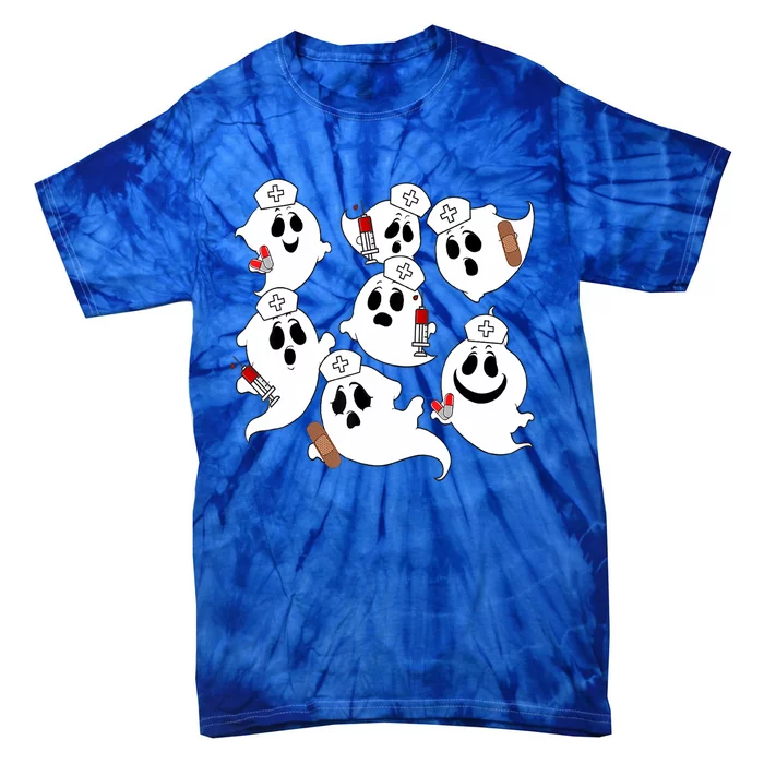 Funny Nurse Ghost Boo Scrub Western Halloween Spooky Season Great Gift Tie-Dye T-Shirt