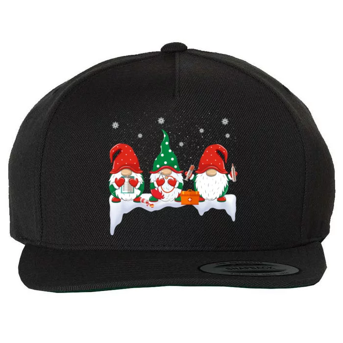 Fun Nurse Gnomes Christmas Gnomies Nurse Squad Gift Wool Snapback Cap