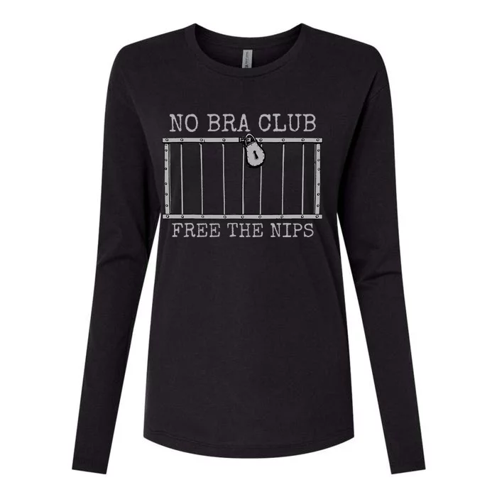 Feminist Not Guilty Free The Nips No Bra Club Womens Cotton Relaxed Long Sleeve T-Shirt