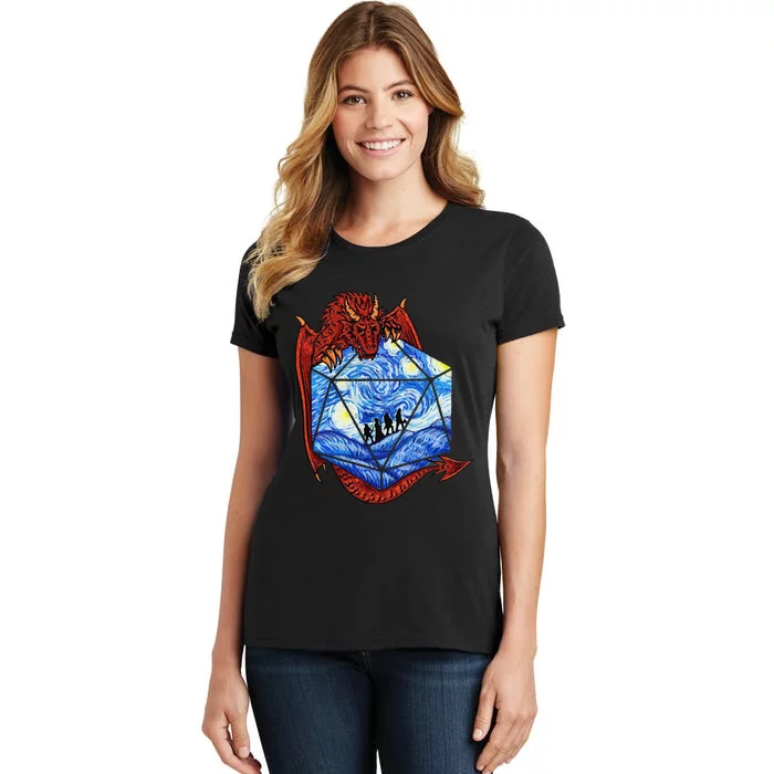 Funny Nerdy Gamer Fantasy Art Starry Night Gift Women's T-Shirt