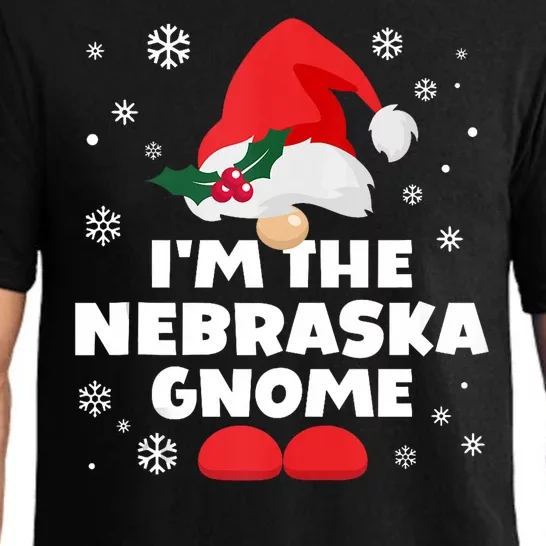 Funny Nebraska Gnome Family Matching Group Happy Christmas Pajama Set