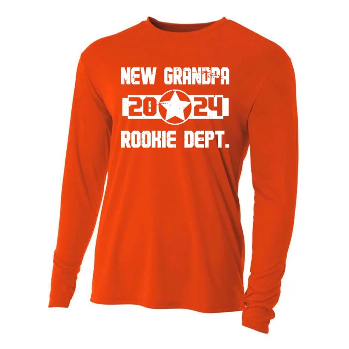 Funny New Grandpa Rookie Dept 2024 Cooling Performance Long Sleeve Crew