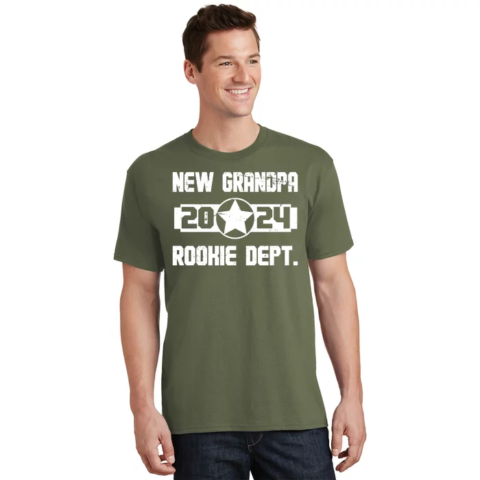 Funny New Grandpa Rookie Dept 2024 T-Shirt