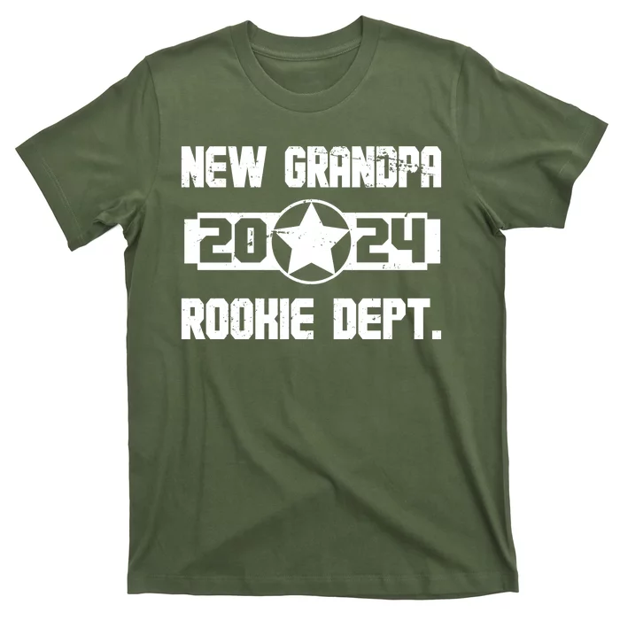 Funny New Grandpa Rookie Dept 2024 T-Shirt