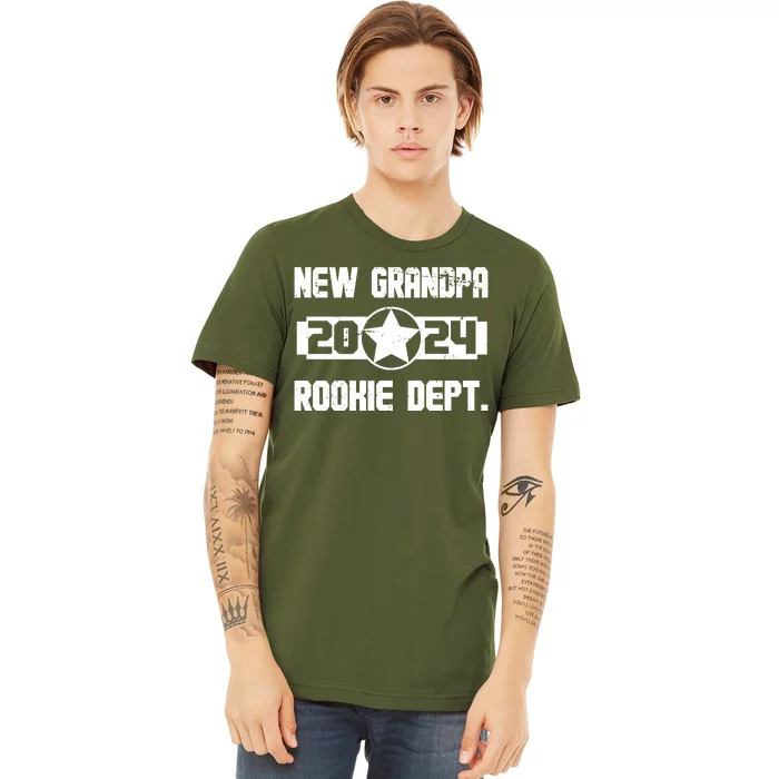 Funny New Grandpa Rookie Dept 2024 Premium T-Shirt