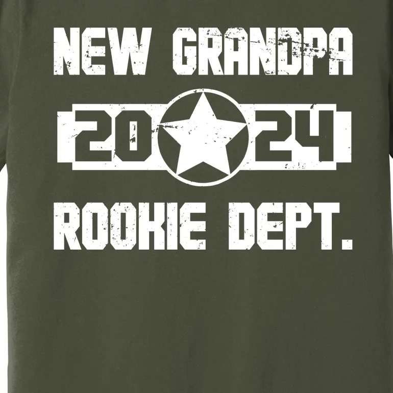 Funny New Grandpa Rookie Dept 2024 Premium T-Shirt