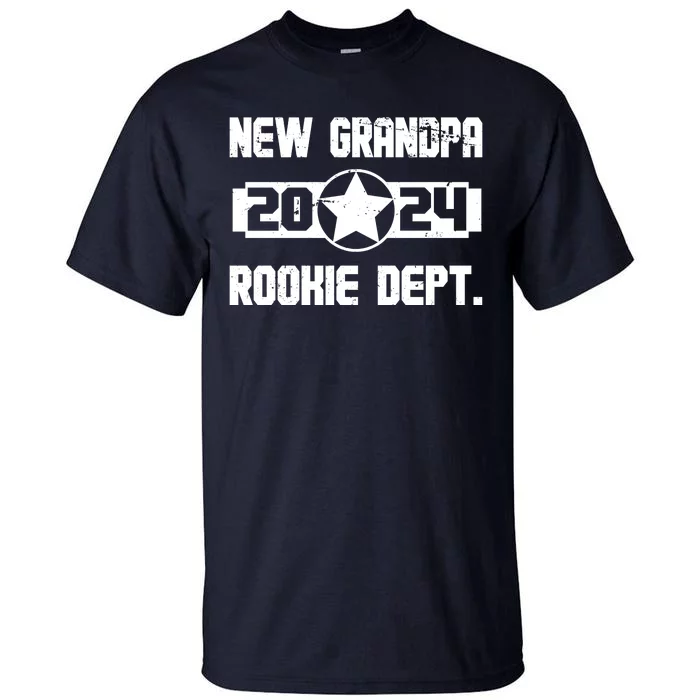 Funny New Grandpa Rookie Dept 2024 Tall T-Shirt