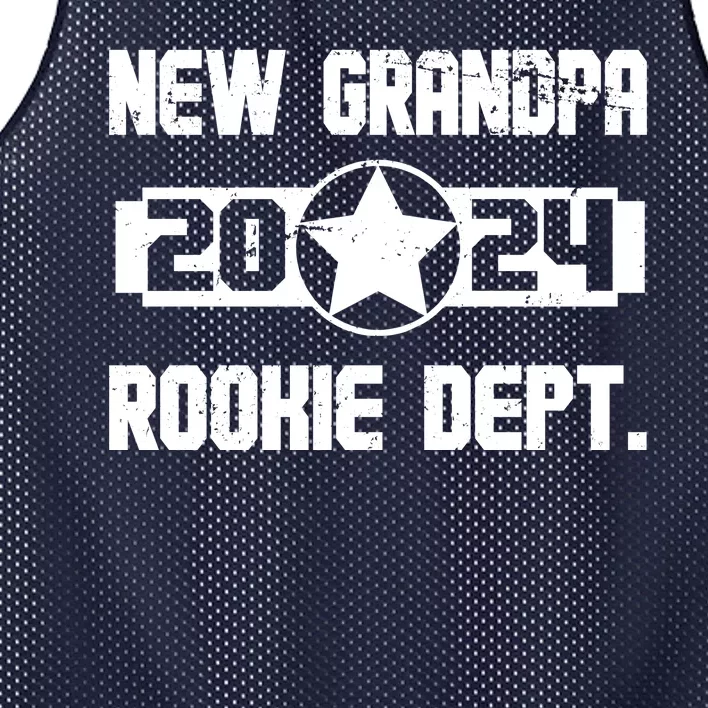 Funny New Grandpa Rookie Dept 2024 Mesh Reversible Basketball Jersey Tank