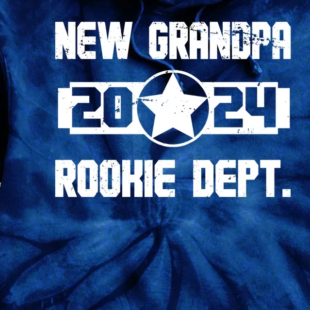 Funny New Grandpa Rookie Dept 2024 Tie Dye Hoodie