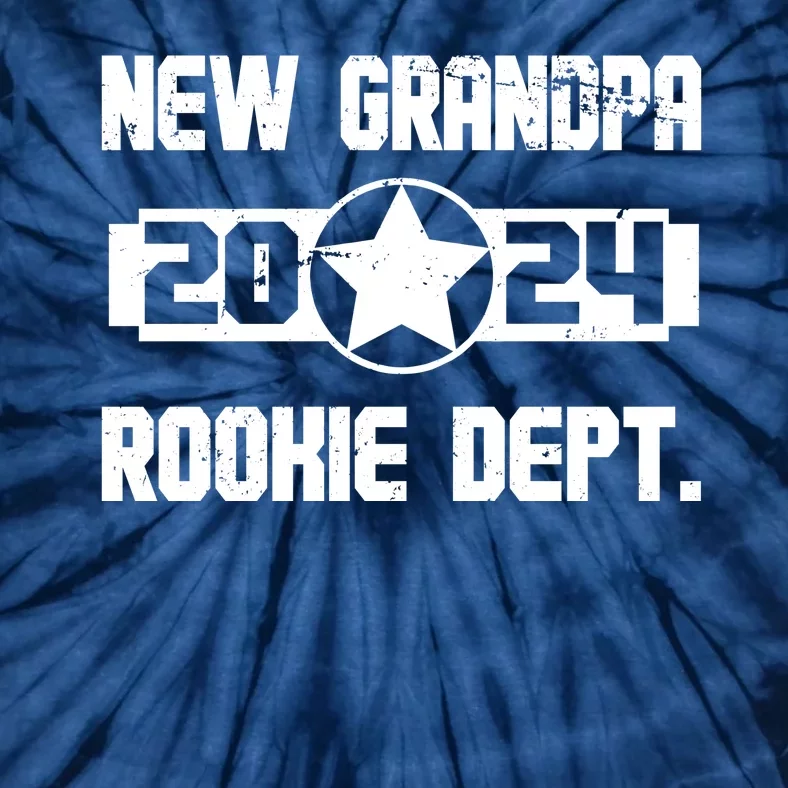 Funny New Grandpa Rookie Dept 2024 Tie-Dye T-Shirt