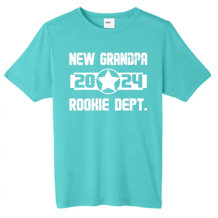 Funny New Grandpa Rookie Dept 2024 ChromaSoft Performance T-Shirt