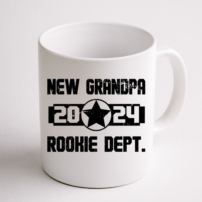 Funny New Grandpa Rookie Dept 2024 Front & Back Coffee Mug