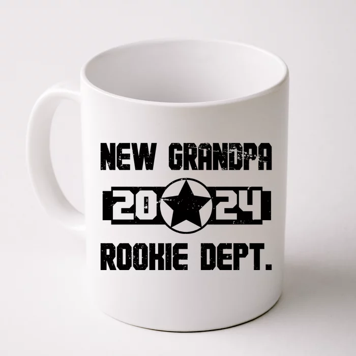 Funny New Grandpa Rookie Dept 2024 Front & Back Coffee Mug