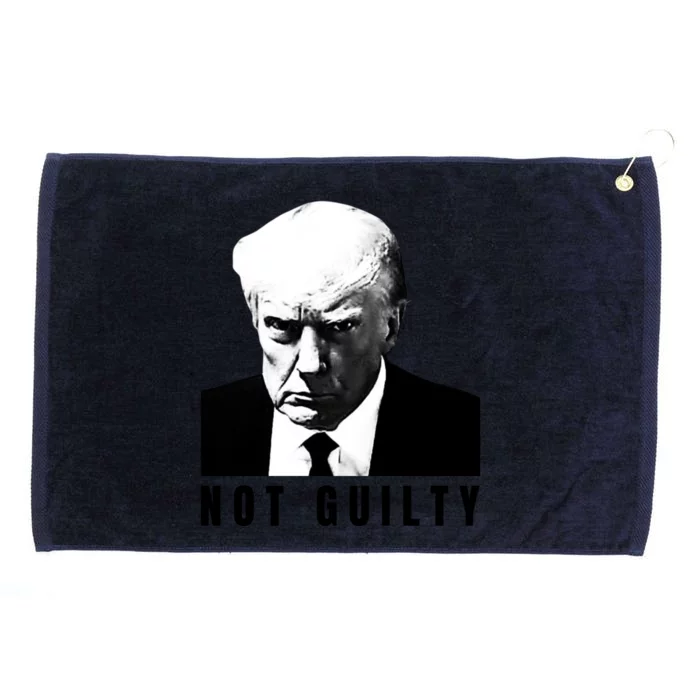 Funny Not Guilty Donald Trump Mug Shot Grommeted Golf Towel