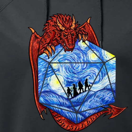 Funny Nerdy Gamer , Fantasy Art , Starry Night Performance Fleece Hoodie