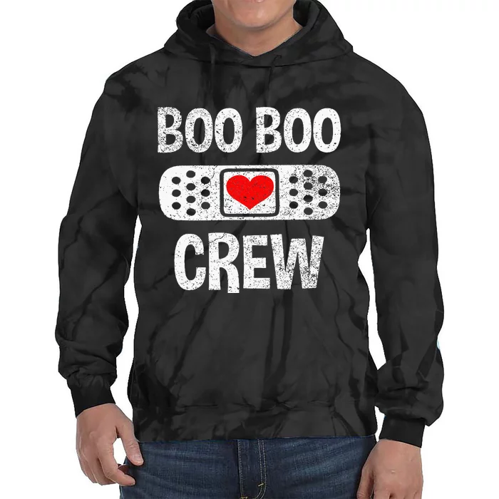 Funny Nurse Ghost Boo Crew Halloween Costume Girls Tie Dye Hoodie