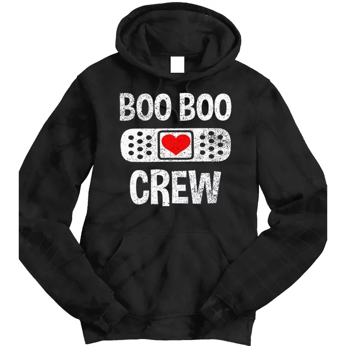 Funny Nurse Ghost Boo Crew Halloween Costume Girls Tie Dye Hoodie