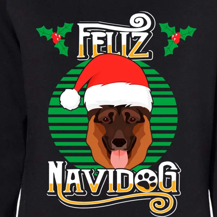 Feliz Navidog Ger Shepherd Dog Holiday Merry Christmas Gift Womens California Wash Sweatshirt