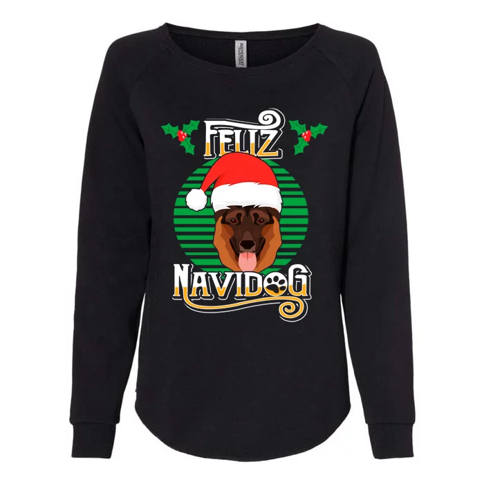 Feliz Navidog Ger Shepherd Dog Holiday Merry Christmas Gift Womens California Wash Sweatshirt