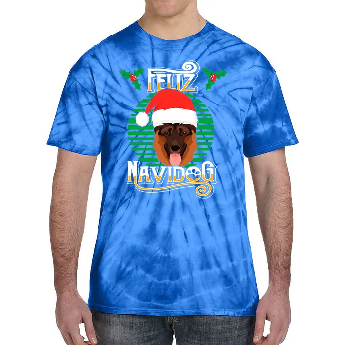 Feliz Navidog Ger Shepherd Dog Holiday Merry Christmas Gift Tie-Dye T-Shirt