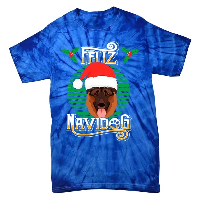 Feliz Navidog Ger Shepherd Dog Holiday Merry Christmas Gift Tie-Dye T-Shirt