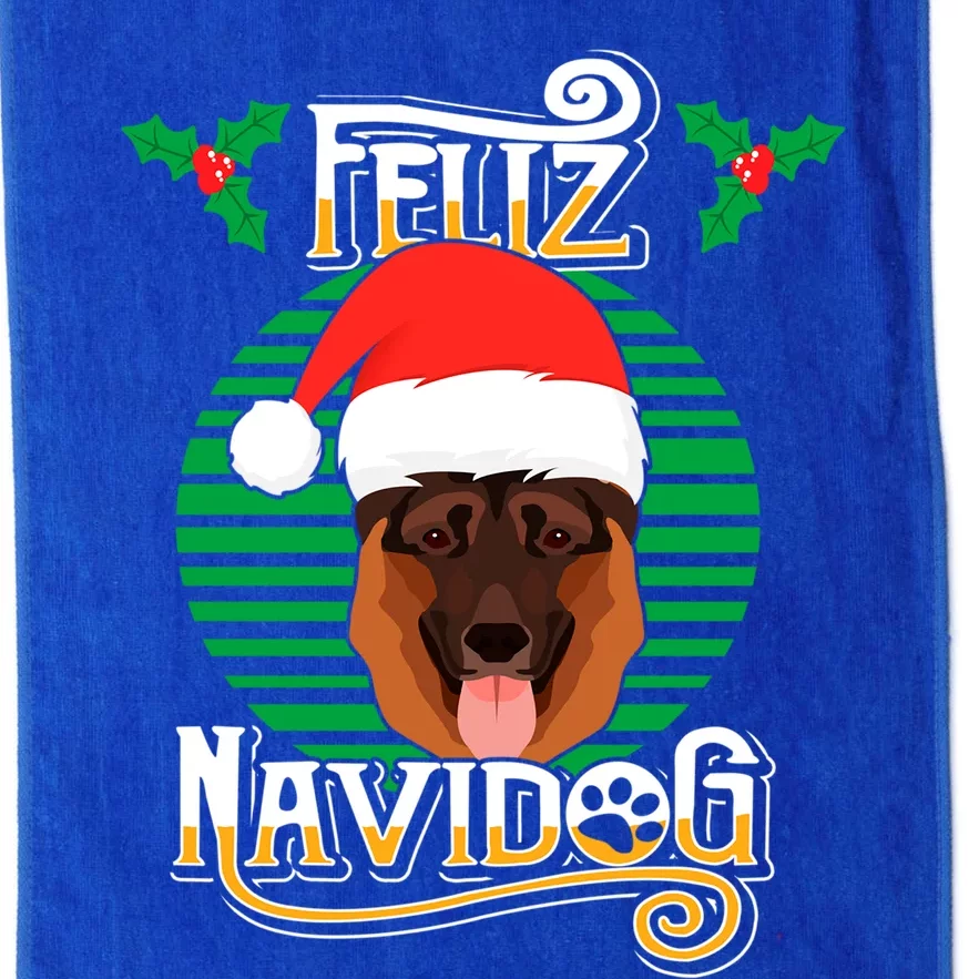 Feliz Navidog Ger Shepherd Dog Holiday Merry Christmas Gift Platinum Collection Golf Towel