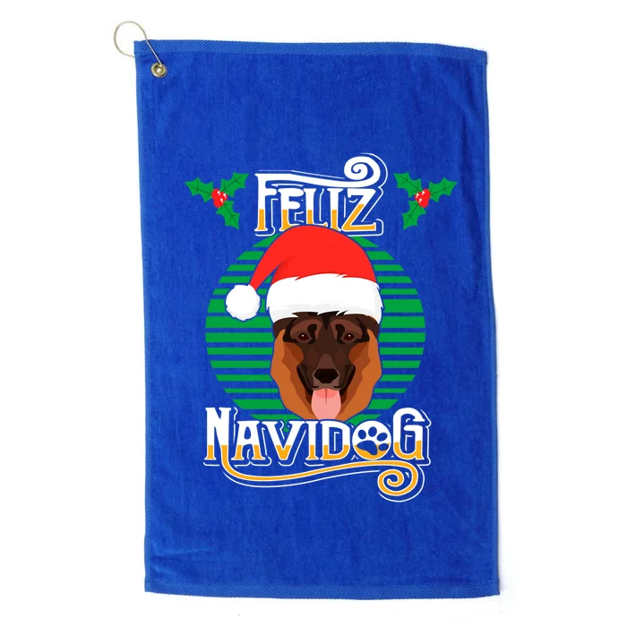 Feliz Navidog Ger Shepherd Dog Holiday Merry Christmas Gift Platinum Collection Golf Towel