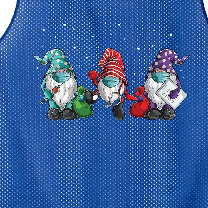 Funny Nurse Gnomes Santa Christmas Light Nursing Lover Gift Mesh Reversible Basketball Jersey Tank