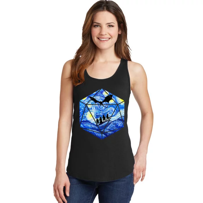 Funny Nerdy Gamer Fantasy Art Starry Night Ladies Essential Tank