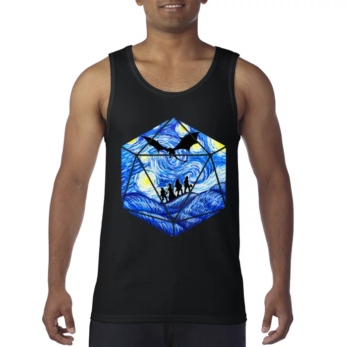 Funny Nerdy Gamer Fantasy Art Starry Night Tank Top