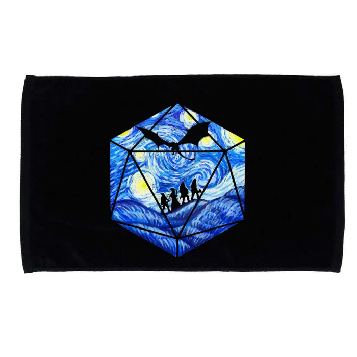 Funny Nerdy Gamer Fantasy Art Starry Night Microfiber Hand Towel