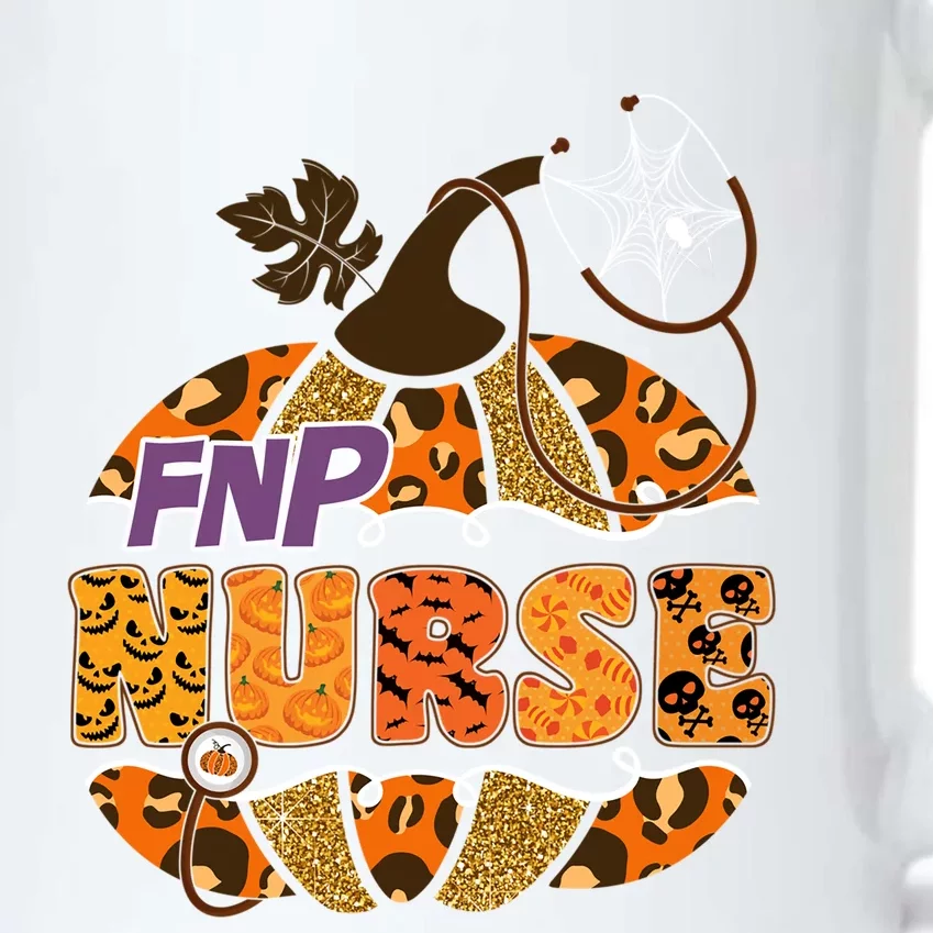 Fnp Nurse Halloween Pumpkin Leopard Nursing Cute Gift Black Color Changing Mug