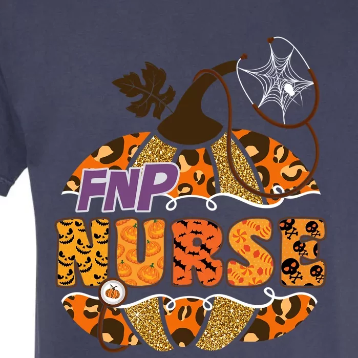 Fnp Nurse Halloween Pumpkin Leopard Nursing Cute Gift Garment-Dyed Heavyweight T-Shirt