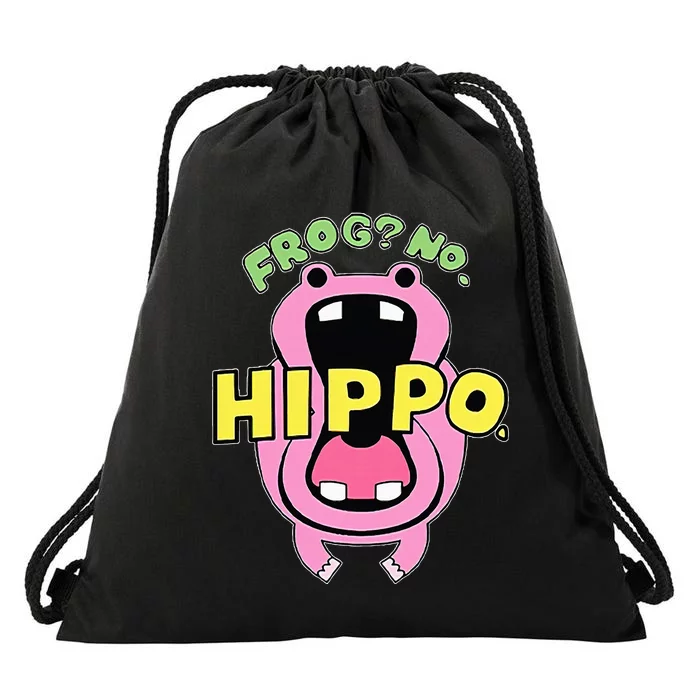 Frog No Hippo Funny Cute Crazy Frog Lover Drawstring Bag