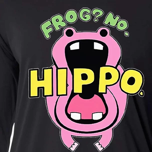 Frog No Hippo Funny Cute Crazy Frog Lover Cooling Performance Long Sleeve Crew